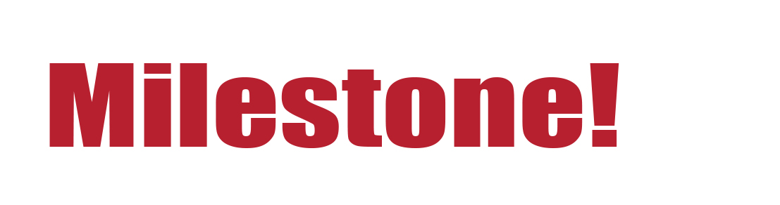 The word milestone in large red letters