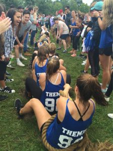 Students playing tug of war