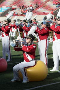 A marching band playing
