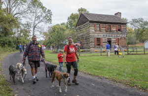 People walking their dogs