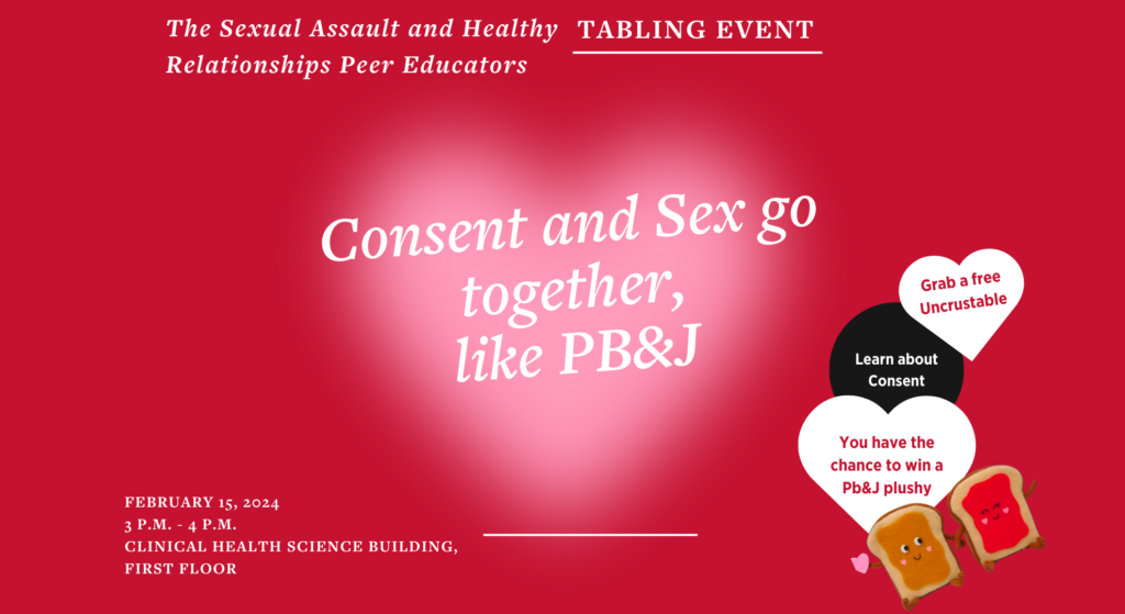 Advertisement for the event Consent and Sex Go Together Like PB&J