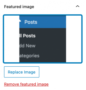 Set a featured image to appear as a thumbnail for the post