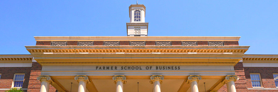 Photo of Farmer School of Business Building Sign