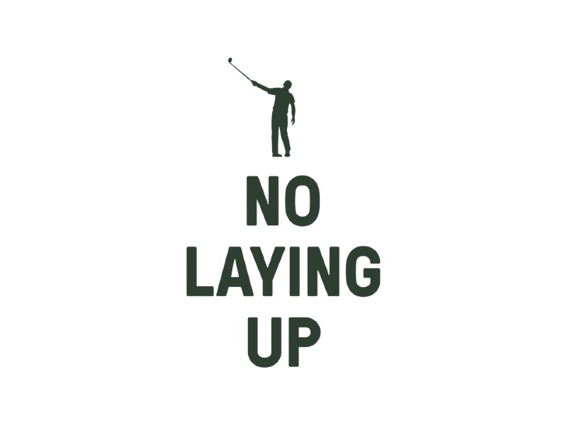 Logo of No Laying Up with a graphic of a golfer swinging