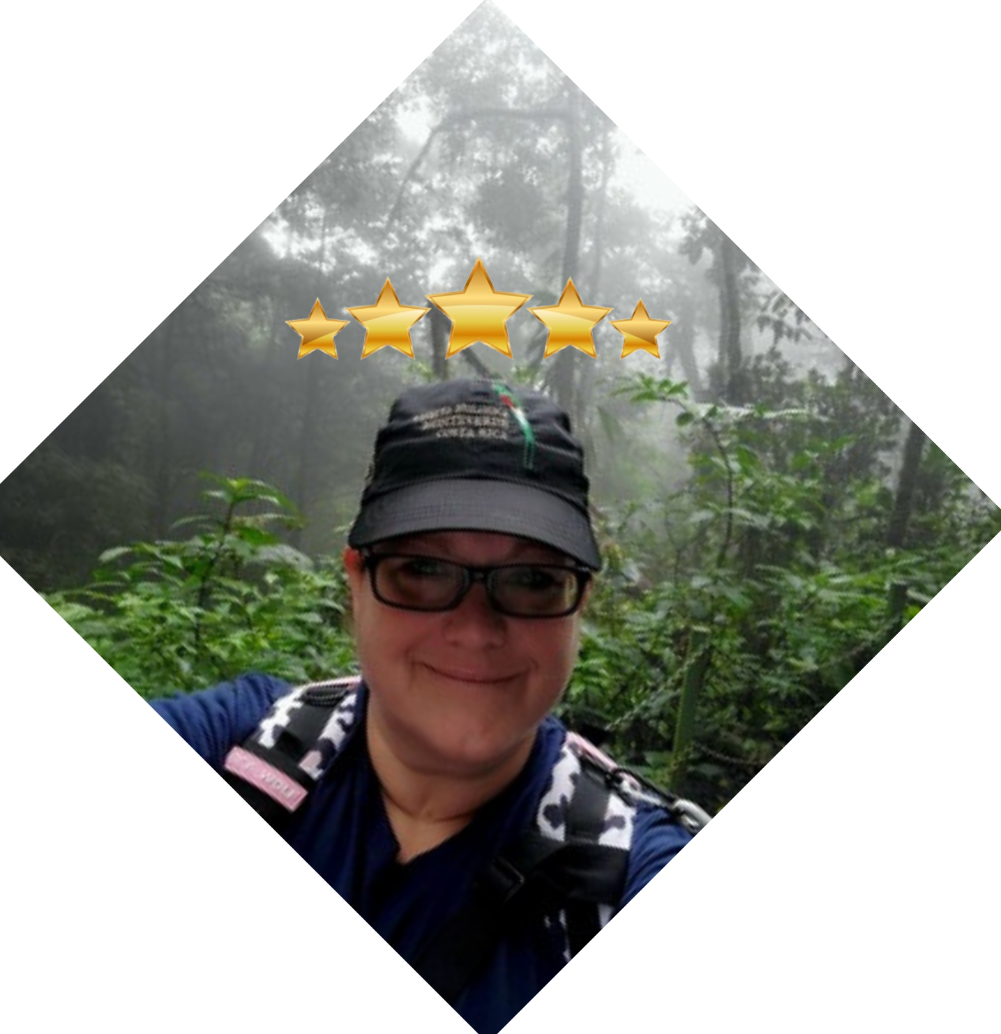 Image of Amber Jeffries with golden stars above her head for first place