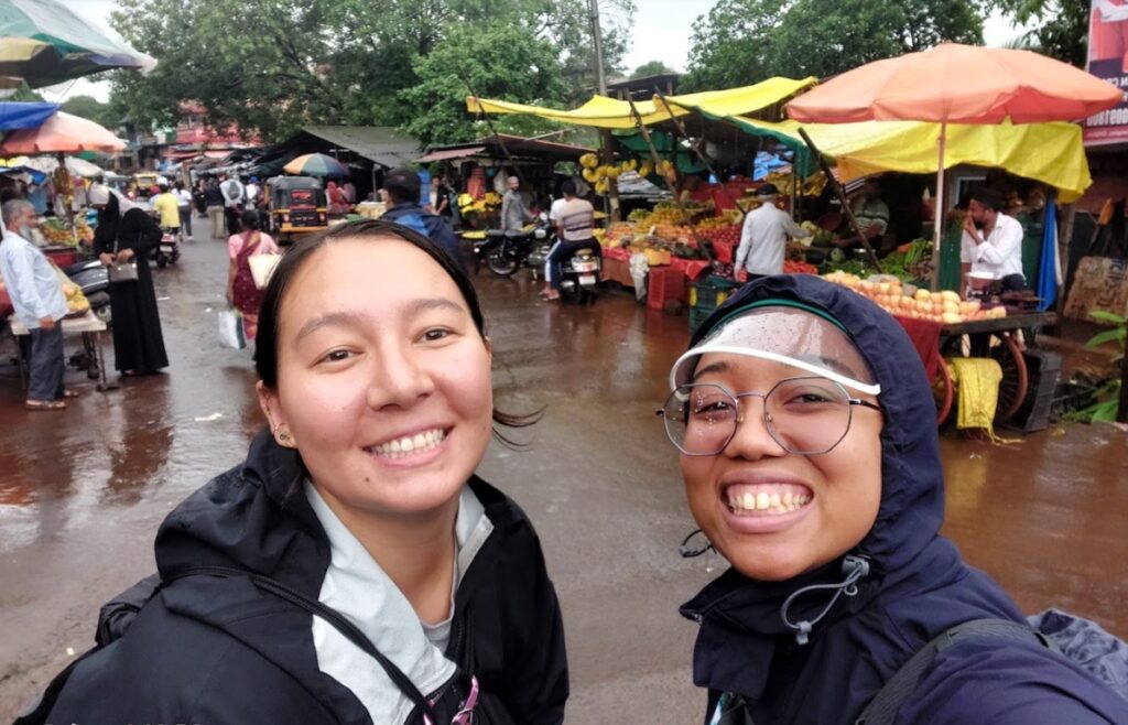 Graduate students, Angela Roman and Chanté Lively, while on an excursion through the city of Dapoli. We visited markets, observed urban life, and ended the day with ice cream at a local shop. 