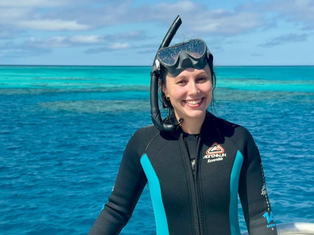 Tate Penny getting ready to snorkel Australia’s Great Barrier Reef