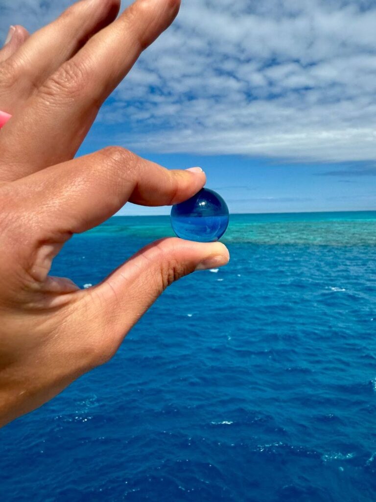 Blue Marble suspended over the Great Barrier Reef