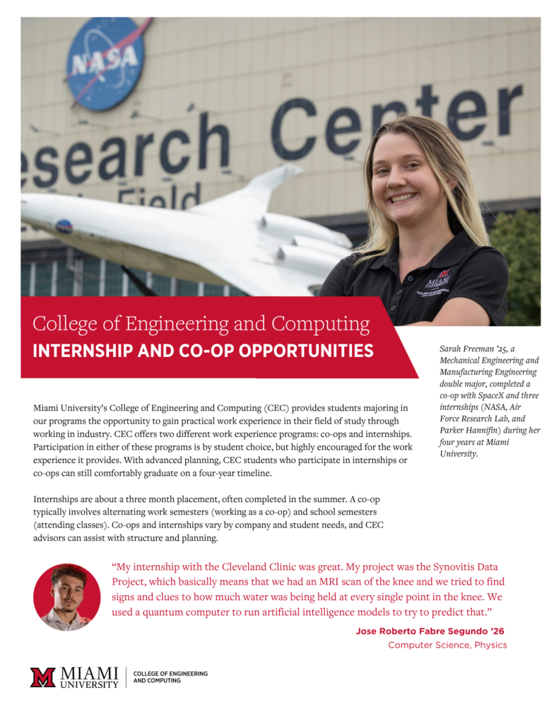 Internship and Co-op Flyer front