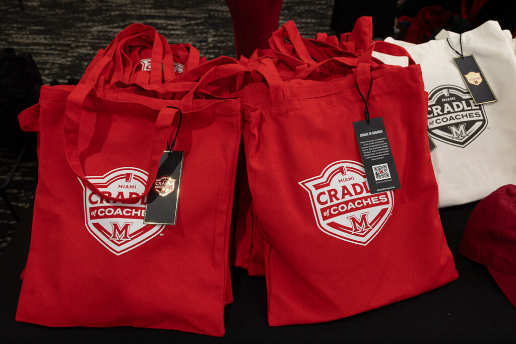 Cradle of Coaches branded red tote bags that were handed out to guests at the end of the Documentary Pre-Release party.