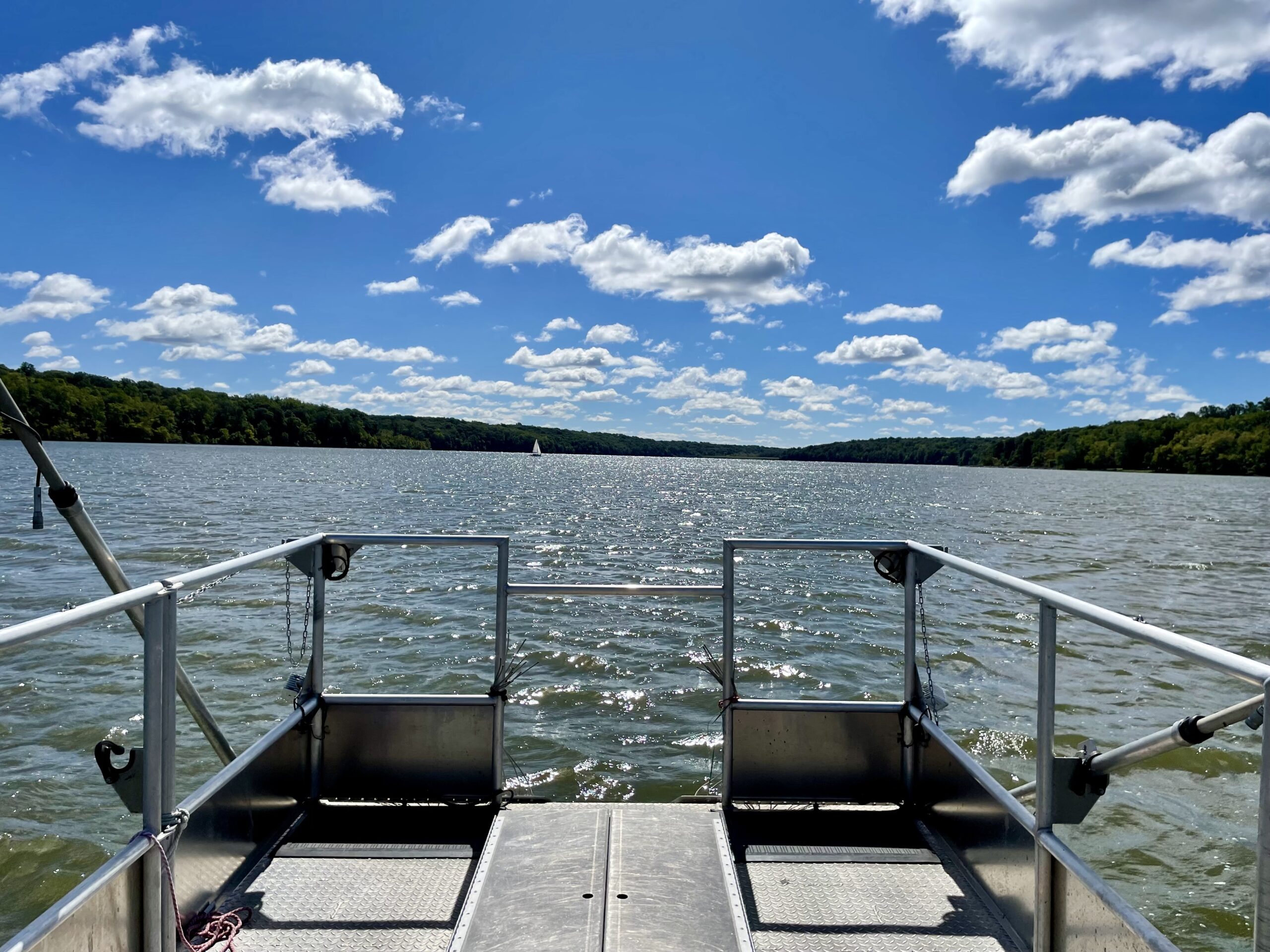 View of Acton Lake off the front of the research boat