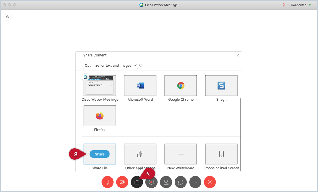 how do you share a presentation on webex