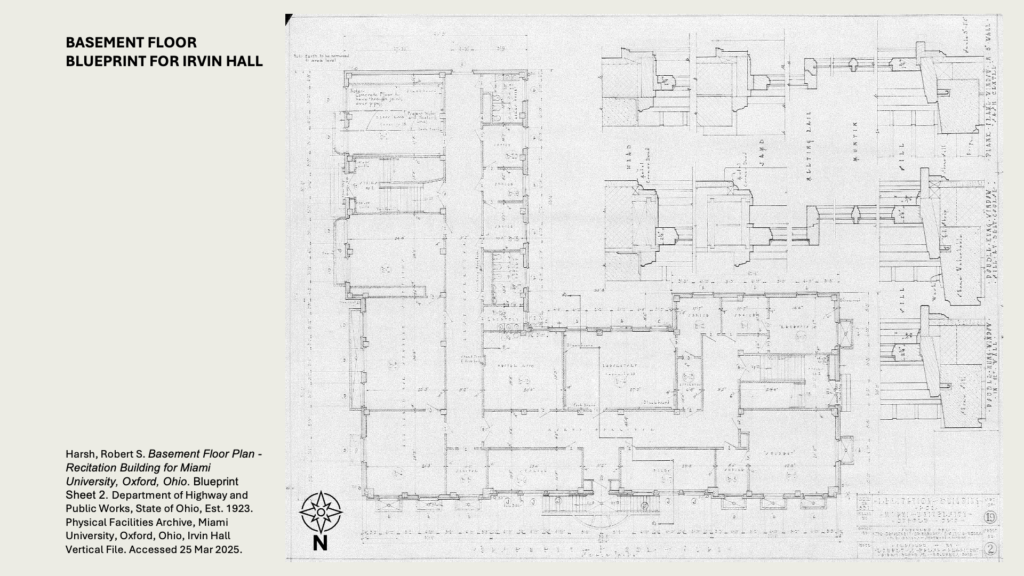 BASEMENT FLOOR BLUEPRINT FOR IRVIN HALL