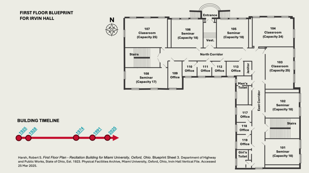 FIRST FLOOR BLUEPRINT FOR IRVIN HALL