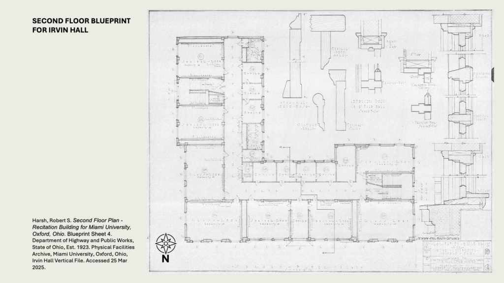 SECOND FLOOR BLUEPRINT FOR IRVIN HALL