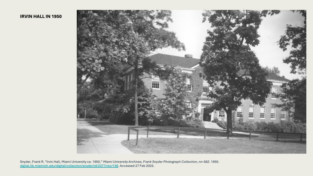 IRVIN HALL IN 1950