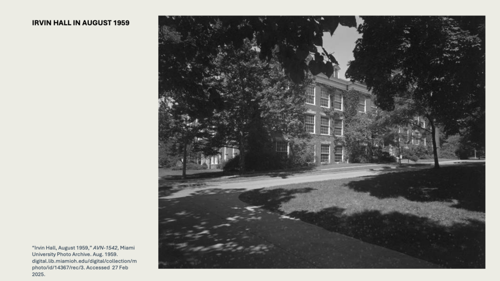 IRVIN HALL IN AUGUST 1959