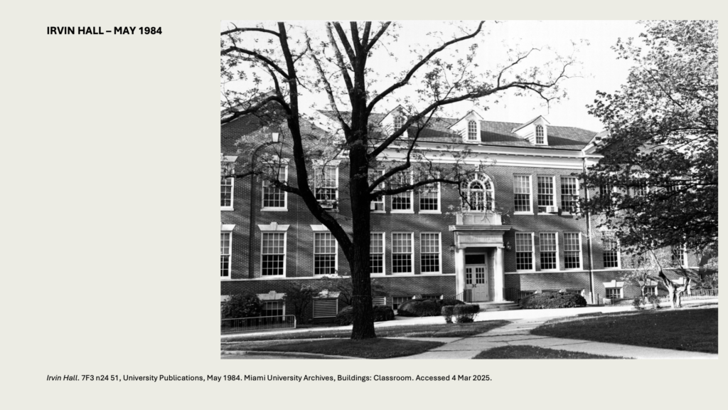 IRVIN HALL – MAY 1984