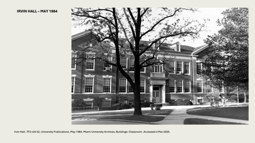 IRVIN HALL – MAY 1984