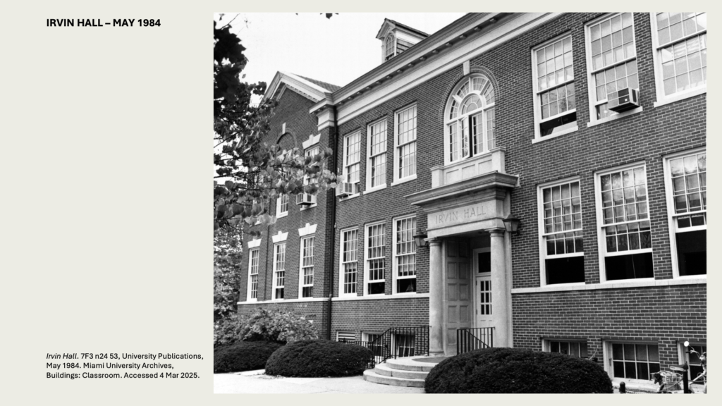 IRVIN HALL – MAY 1984