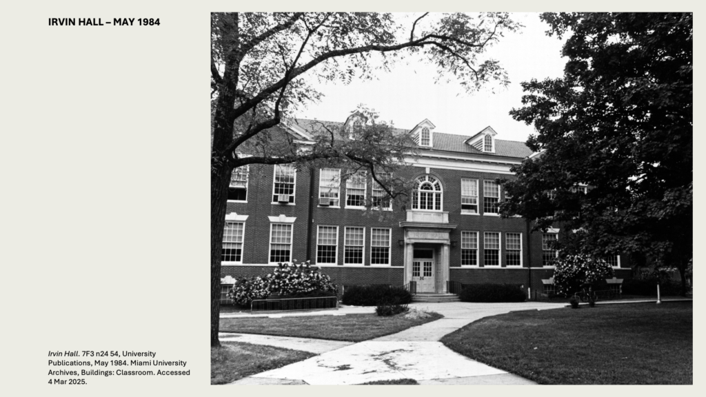 IRVIN HALL – MAY 1984