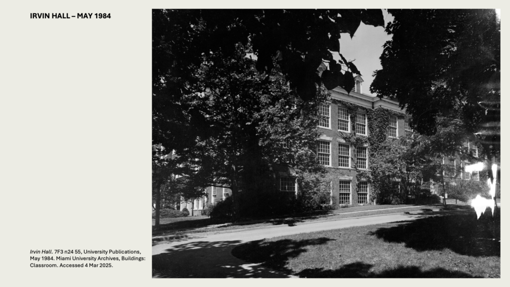 IRVIN HALL – MAY 1984