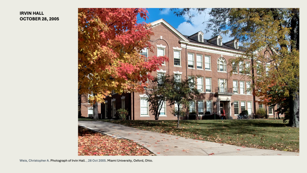 IRVIN HALL
OCTOBER 28, 2005