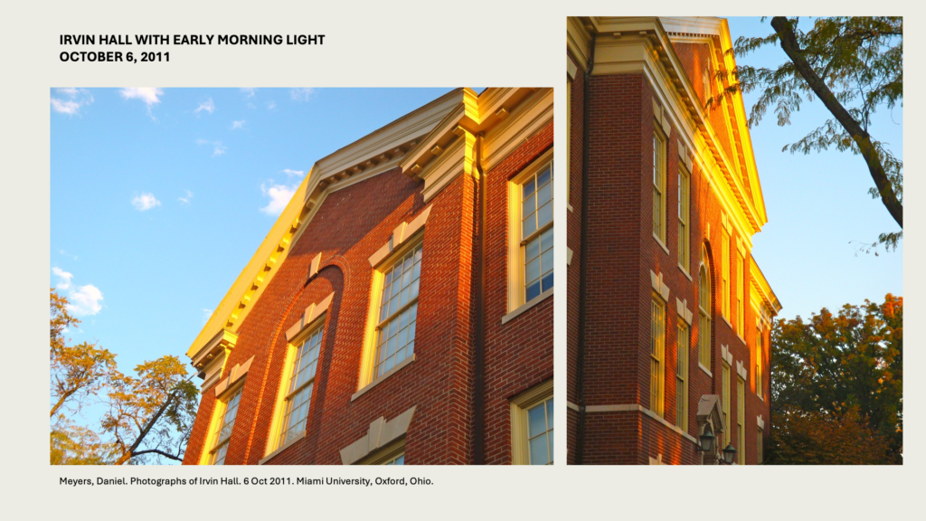 IRVIN HALL WITH EARLY MORNING LIGHT
OCTOBER 6, 2011
