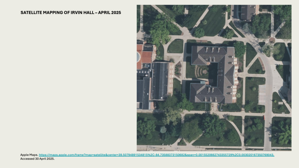 SATELLITE MAPPING OF IRVIN HALL – APRIL 2025