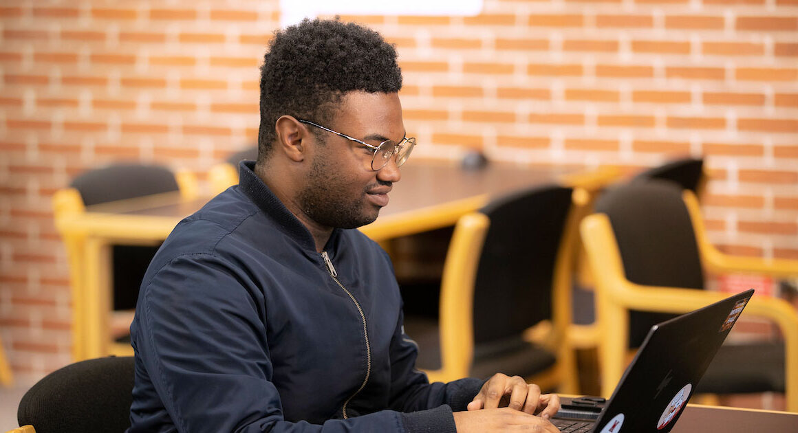 A student filling out a state authorization form online