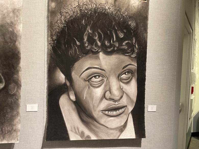 The winning self-portrait by Riley Benoit.
