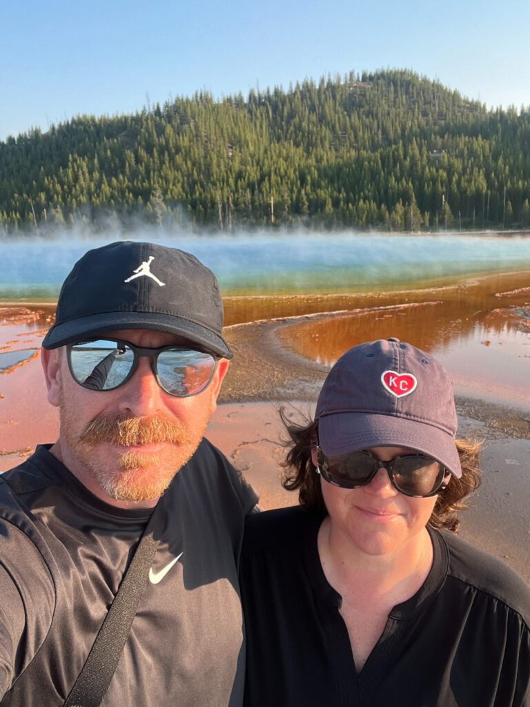 Seth Asbury and his wife Brooke at Yellowstone