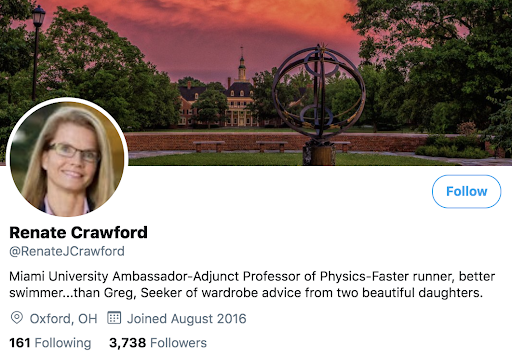 Renate and Greg Crawford's X accounts.