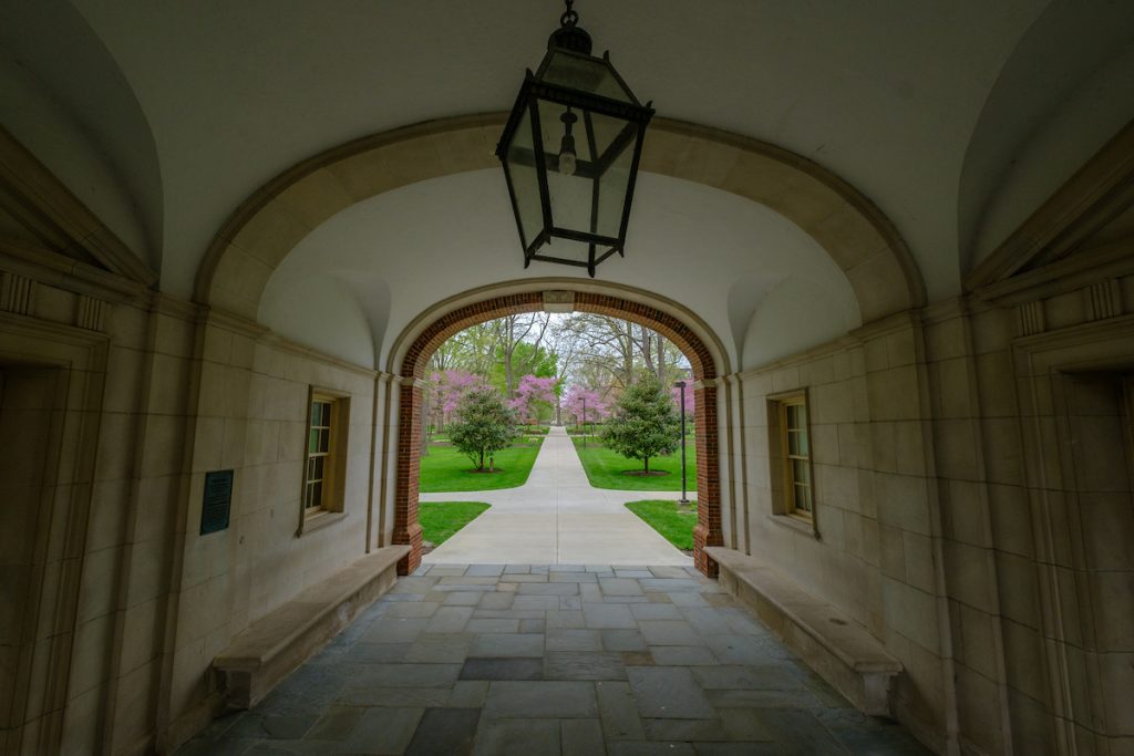 A view of the seal from under the Upham Arch