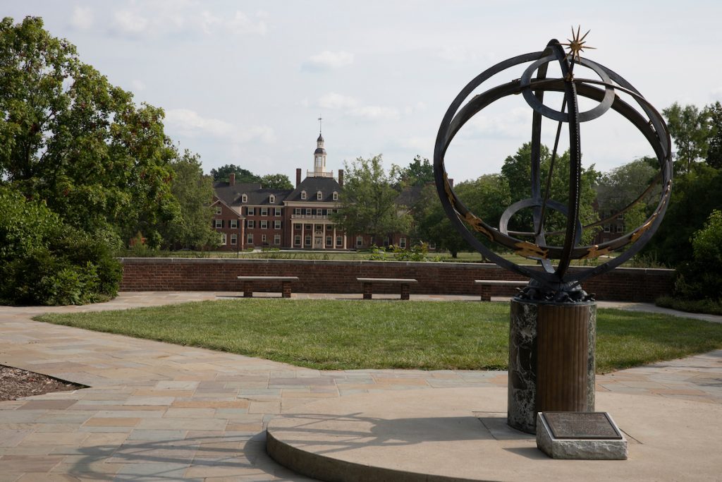 The Sundial with McCracken Hall in the background