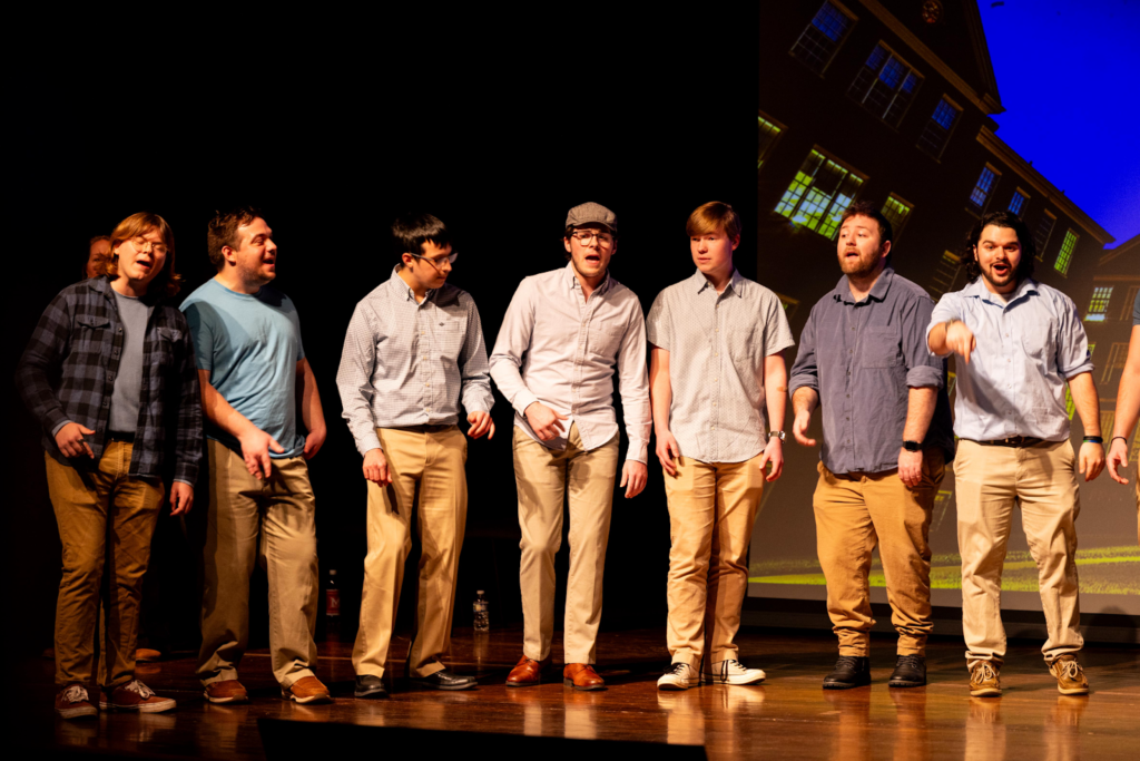 A male glee club performance.
