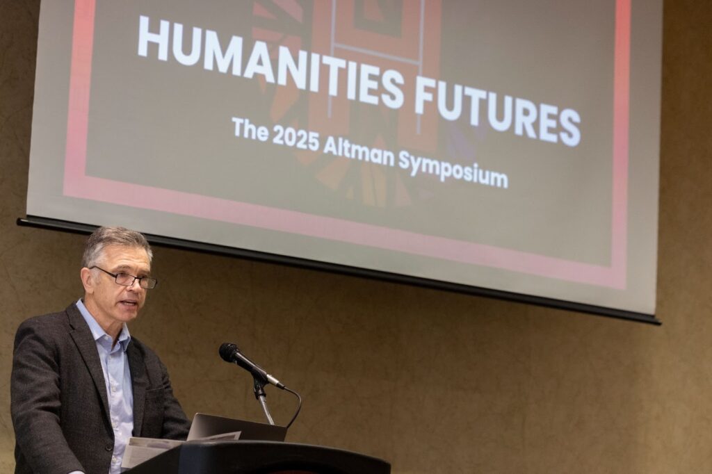 A man giving a presentation 