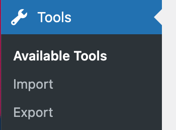 Importing/Exporting from a WordPress Site